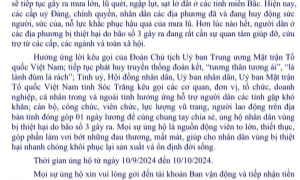 Sóc Trăng: Lời kêu gọi nhân dân tham gia ủng hộ các tỉnh bị thiệt hại do bão số 3